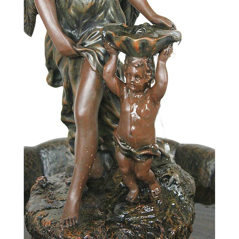 47 in. H Heavenly Moments Angel Waterfall Polyresin Garden Fountain