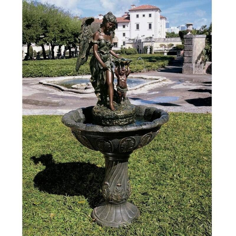 47 in. H Heavenly Moments Angel Waterfall Polyresin Garden Fountain