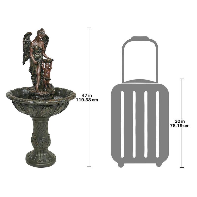 47 in. H Heavenly Moments Angel Waterfall Polyresin Garden Fountain