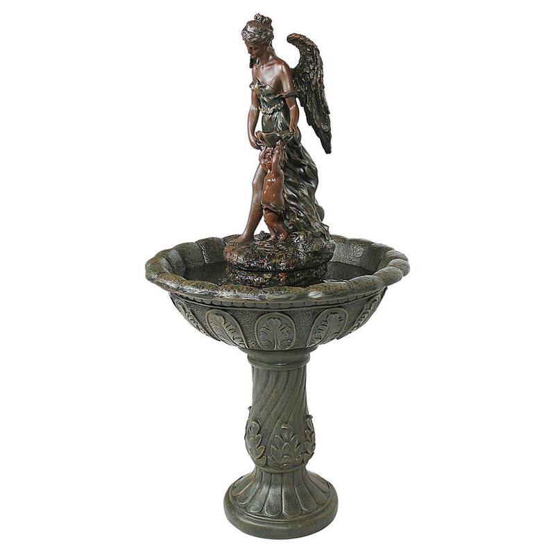 47 in. H Heavenly Moments Angel Waterfall Polyresin Garden Fountain