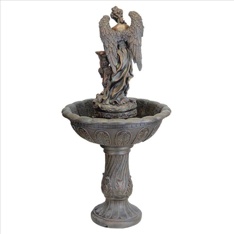 47 in. H Heavenly Moments Angel Waterfall Polyresin Garden Fountain