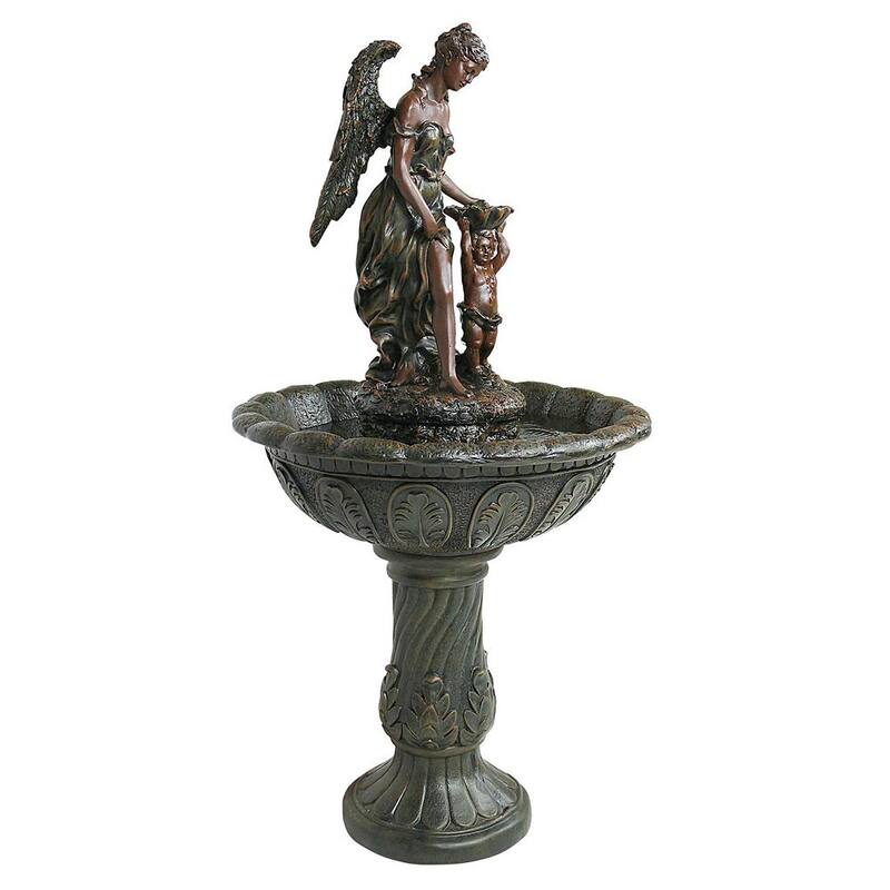 47 in. H Heavenly Moments Angel Waterfall Polyresin Garden Fountain