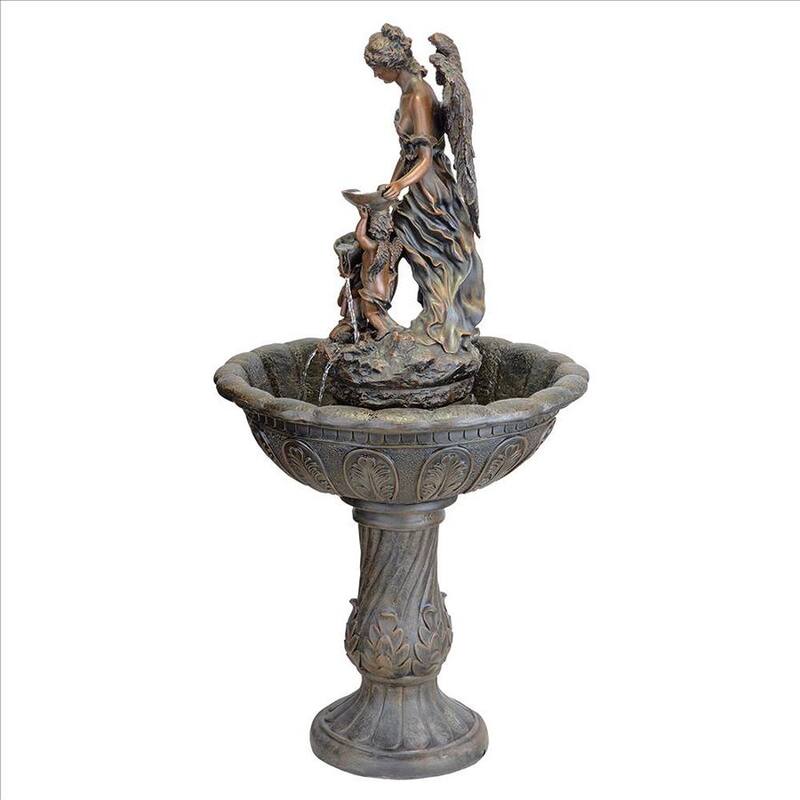 47 in. H Heavenly Moments Angel Waterfall Polyresin Garden Fountain