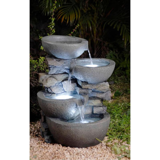 Modern Bowls Fountain with LED Lights