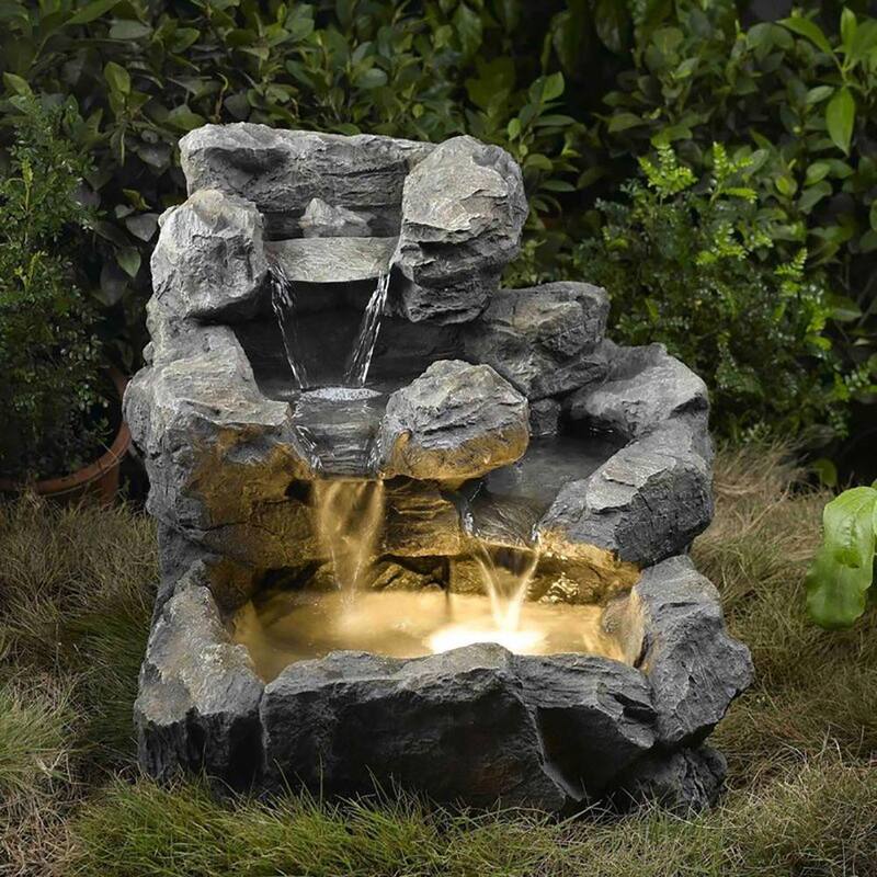 Rock Creek Cascading Outdoor/Indoor Fountain with Illumination