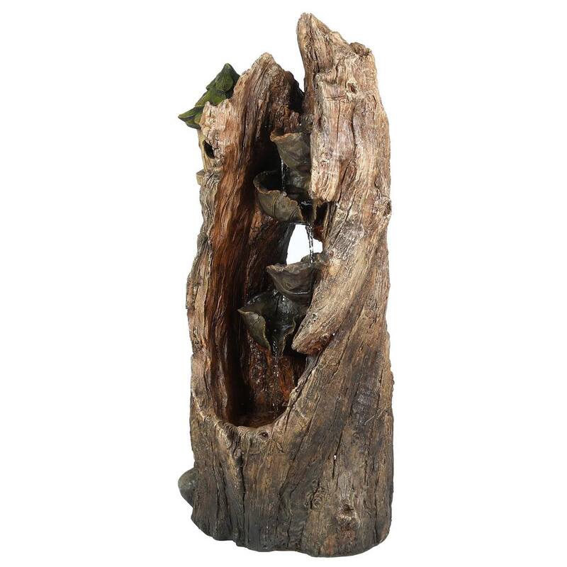 Resin Hollow Tree Outdoor Waterfall Fountain