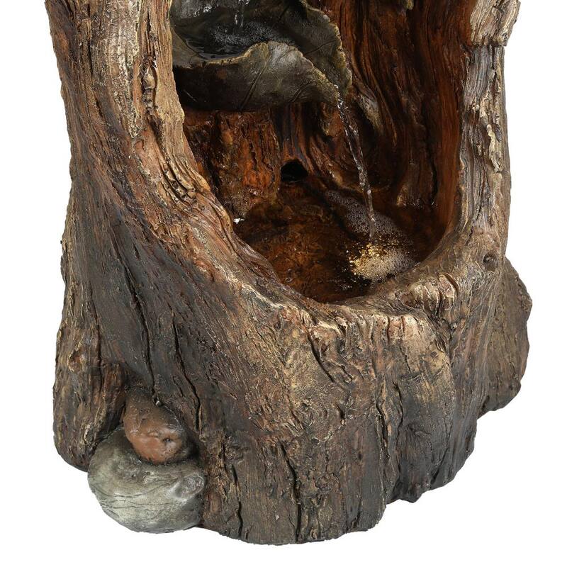 Resin Hollow Tree Outdoor Waterfall Fountain